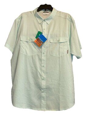 Columbia Omni Shade Short Sleeve Shirt Men’s XL Icy Morn UPF 40 Wicking